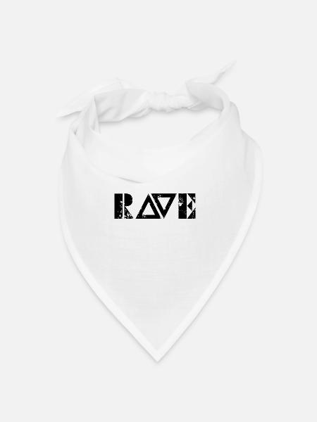 Techno - Techno music - Rave Shirt - Bandana Dreieckstuch - Weiß