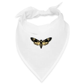 Sphinx Schädel butterfly skull - Bandana Dreieckstuch - Weiß - Vorne