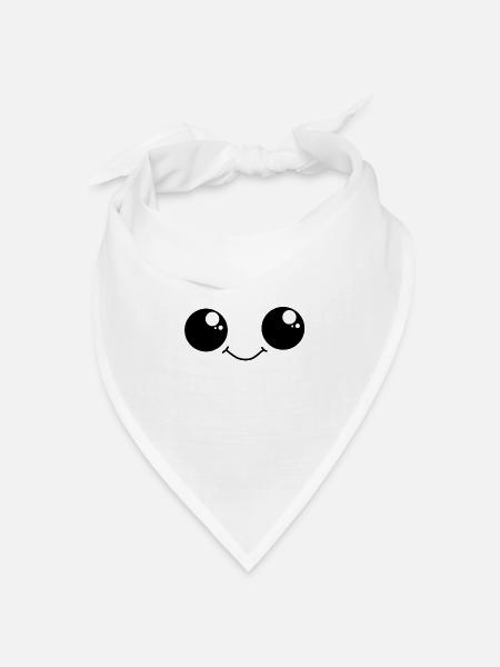 Cute Smiley with big eyes - Bandana Dreieckstuch - Weiß