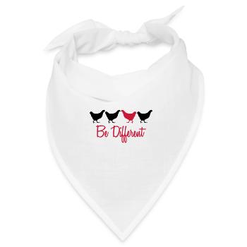 Be Different Huhn mit Text - Bandana Dreieckstuch - Weiß - Vorne