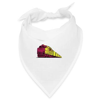 Güterzug Eisenbahn lok - Bandana Dreieckstuch - Weiß - Vorne