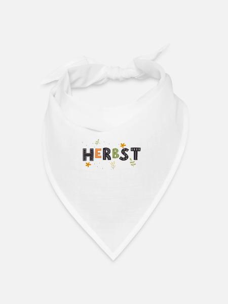 Herbst - Bandana Dreieckstuch - Weiß