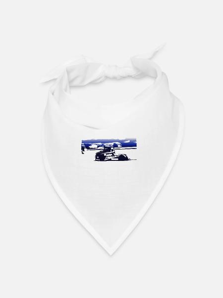Rennwagen - Bandana Dreieckstuch - Weiß