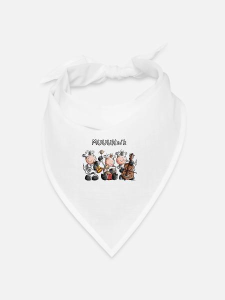 MUUUHsik Kühe - Bandana Dreieckstuch - Weiß