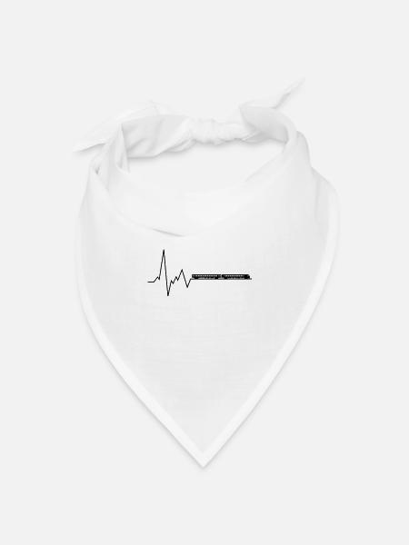 herzschlag zug - Bandana Dreieckstuch - Weiß