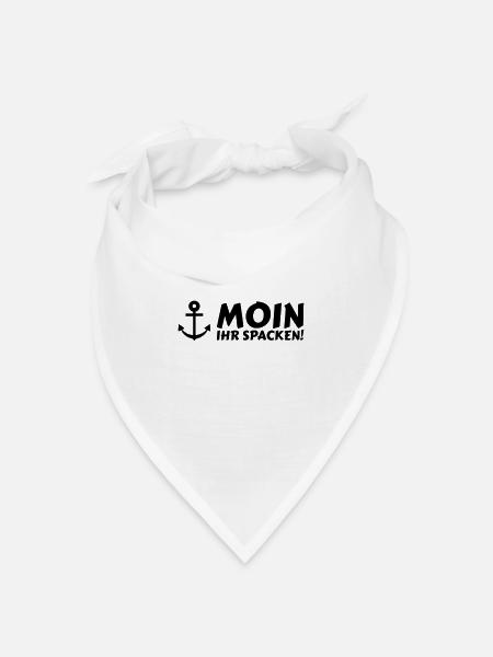 moin ihr spacken - Bandana Dreieckstuch - Weiß