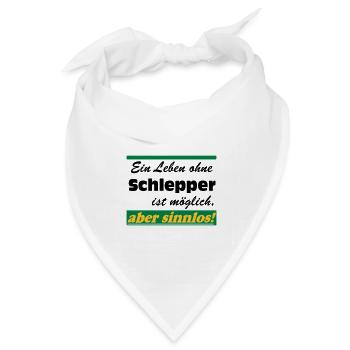 Traktor , Trecker , Schlepper Leben sinnlos .(25) - Bandana Dreieckstuch - Weiß - Vorne