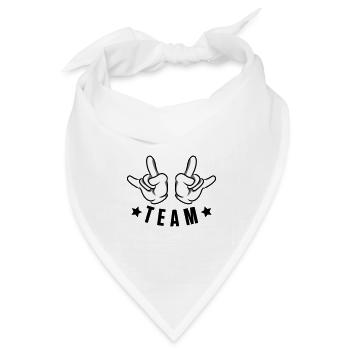 hand party team - Bandana Dreieckstuch - Weiß - Vorne