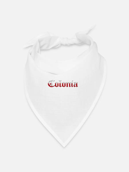 "Colonia" Rot-Weiss [Old English Text MT] - Bandana Dreieckstuch - Weiß