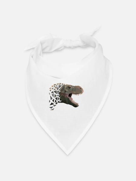 T-Rex / Tyrannosaurus Rex Polygon - Bandana Dreieckstuch - Weiß