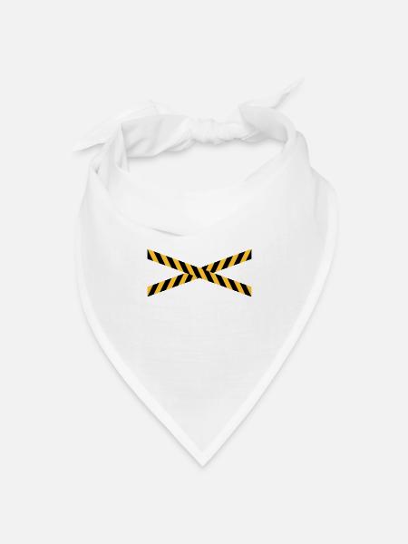 Linie Design Absperrband - Bandana Dreieckstuch - Weiß