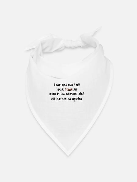 Löwin Katzen - Bandana Dreieckstuch - Weiß