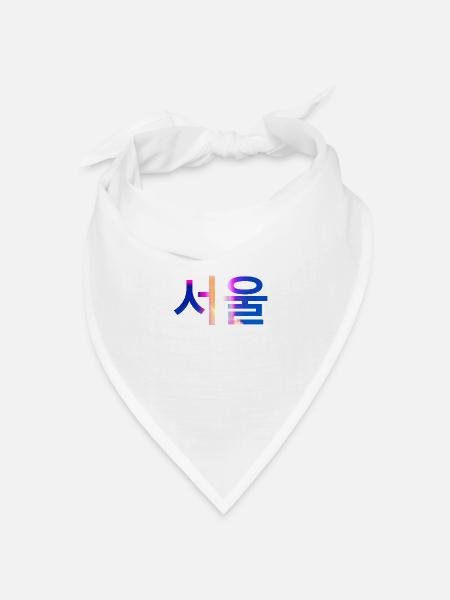 Seoul Korea Koreanisch - Bandana Dreieckstuch - Weiß