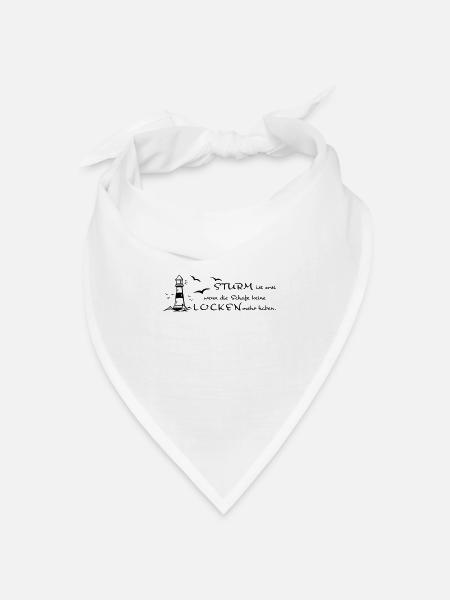 Sturm und Locken - Bandana Dreieckstuch - Weiß