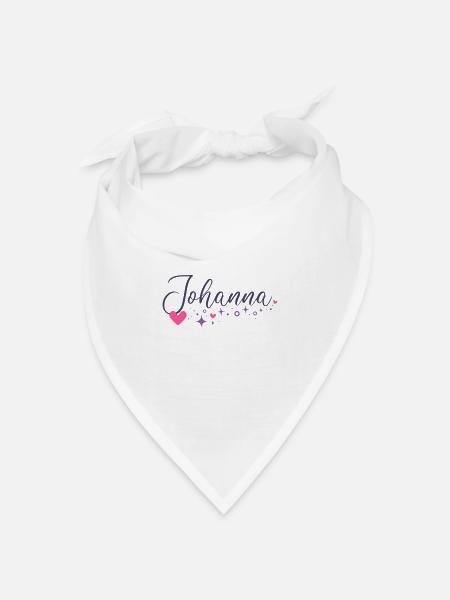 Johanna Name Vorname Mädchen Herzchen - Bandana Dreieckstuch - Weiß