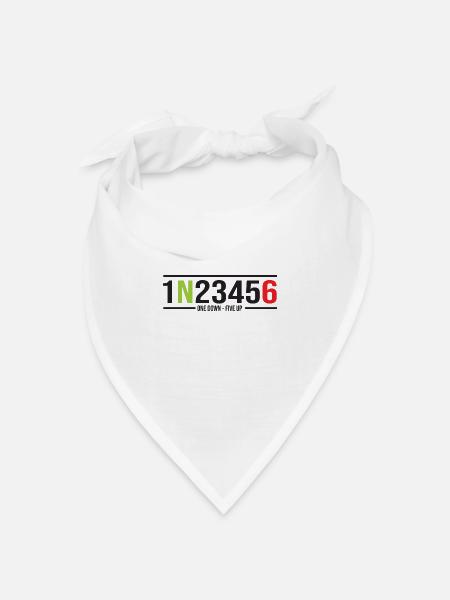 Motorrad Gänge 1N23456 One Down-Five Up - Bandana Dreieckstuch - Weiß