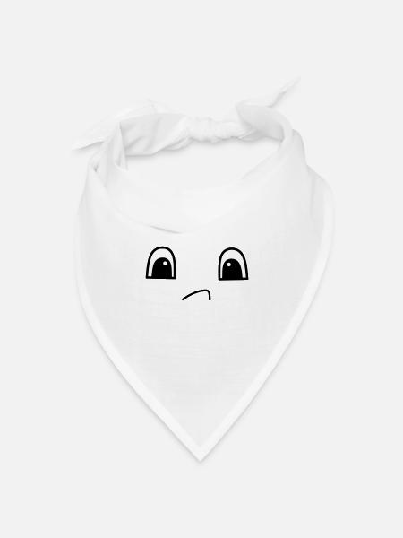 Cute sad face - Bandana Dreieckstuch - Weiß