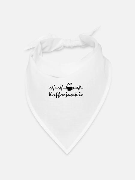 Kaffeejunkie | Kaffee ist leben - Bandana Dreieckstuch - Weiß