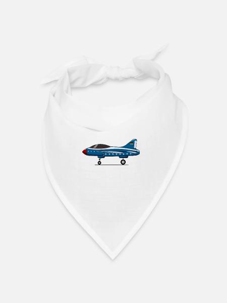Flugzeug Fahrwerk Deutschland Flagge Blau - Bandana Dreieckstuch - Weiß