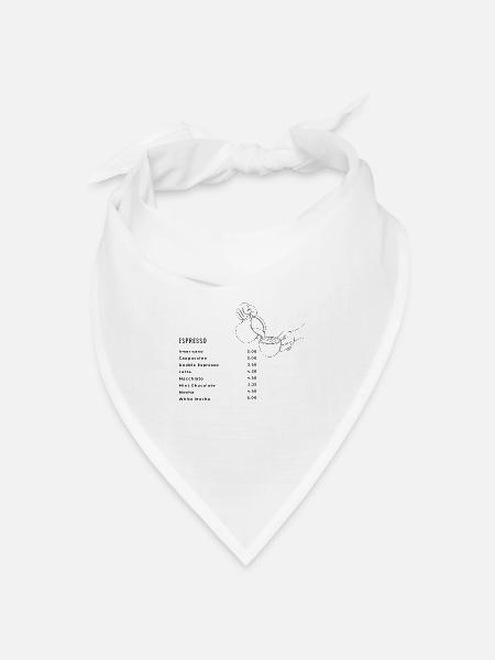Kaffeekarte - Bandana Dreieckstuch - Weiß