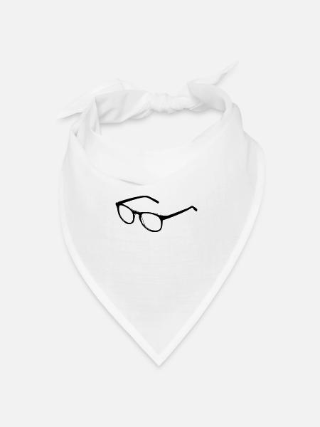 Brille - Bild - Bandana Dreieckstuch - Weiß