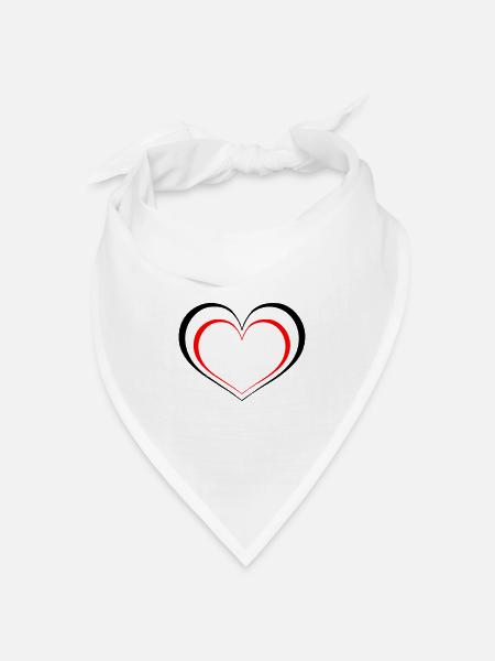 Herzchen - Bandana Dreieckstuch - Weiß