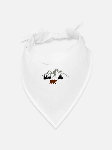 bär berge natur - Bandana Dreieckstuch - Weiß