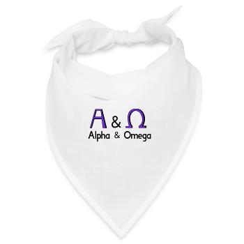 Alpha und Omega - Bandana Dreieckstuch - Weiß - Vorne