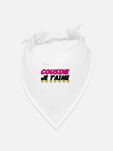 COUSINE, ich liebe dich - Bandana Dreieckstuch - Weiß