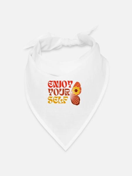 Enjoy Yourself 70ies Style Hippie Schmetterling - Bandana Dreieckstuch - Weiß