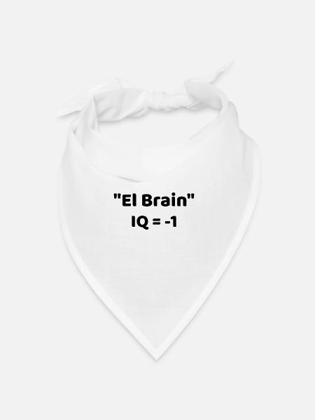 "El Brain" IQ = -1 - Bandana Dreieckstuch - Weiß