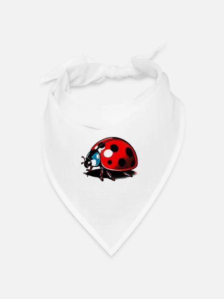 Marienkäfer - Bandana Dreieckstuch - Weiß