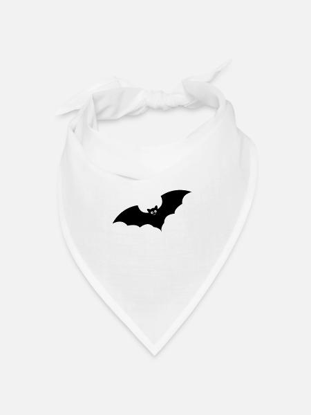 fledermaus - Bandana Dreieckstuch - Weiß