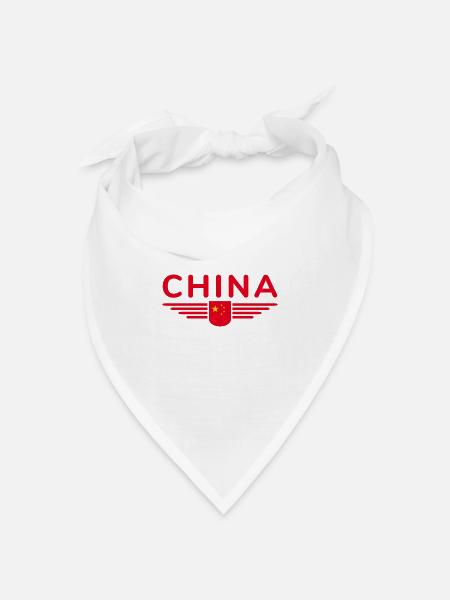 Ich liebe China, Design T-Shirt Outfit - Bandana Dreieckstuch - Weiß