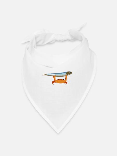 Stolze Krabbe - Bandana Dreieckstuch - Weiß