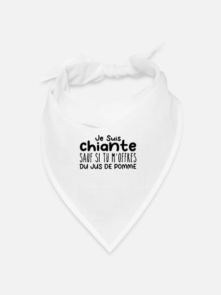 Frau, die Apfelsaft liebt. Lustiger Design-Humor - Bandana Dreieckstuch - Weiß