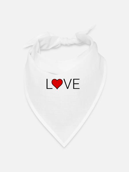 Love - Bandana Dreieckstuch - Weiß