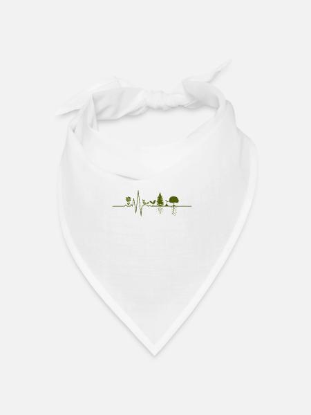 Natur - Herzschlag - Bandana Dreieckstuch - Weiß