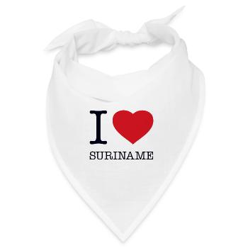I LOVE SURINAME - Bandana Dreieckstuch - Weiß - Vorne