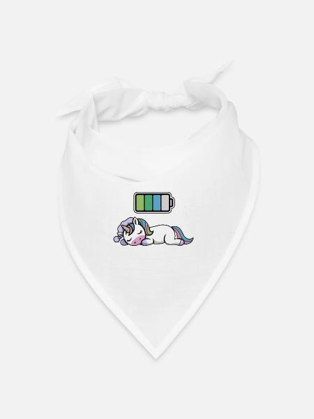 Unicorn Sleeping Recharging Night Bedtime - Bandana Dreieckstuch - Weiß