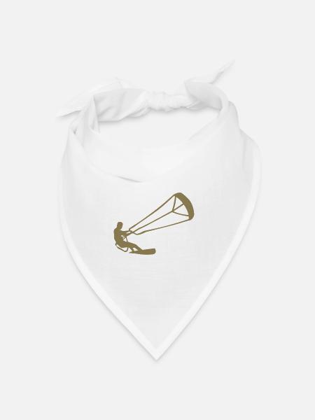 Kitesurfer Silhouette Kiteboarding Adrenalin Sport - Bandana Dreieckstuch - Weiß