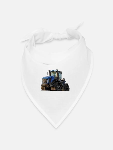 Traktor mit Raupenantrieb - Bandana Dreieckstuch - Weiß
