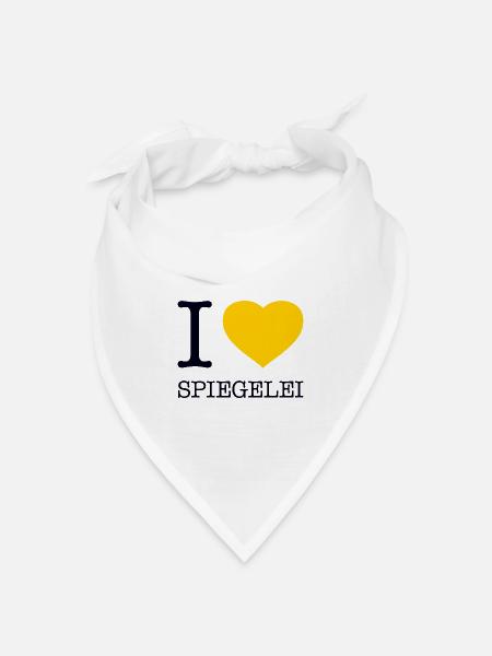 I love Spiegelei - Bandana Dreieckstuch - Weiß