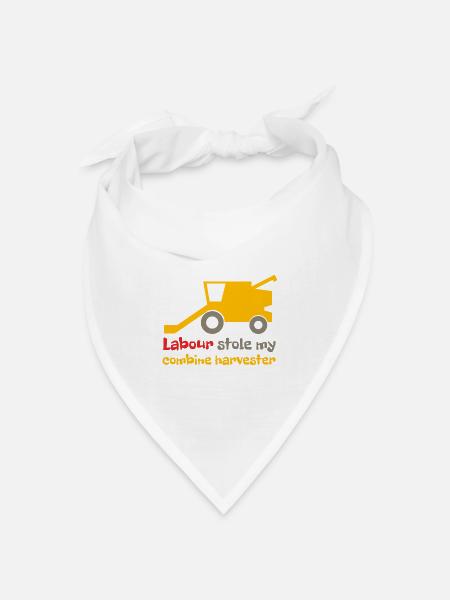 Labour hat meinen Mähdrescherdrescher gestohlen - Bandana Dreieckstuch - Weiß