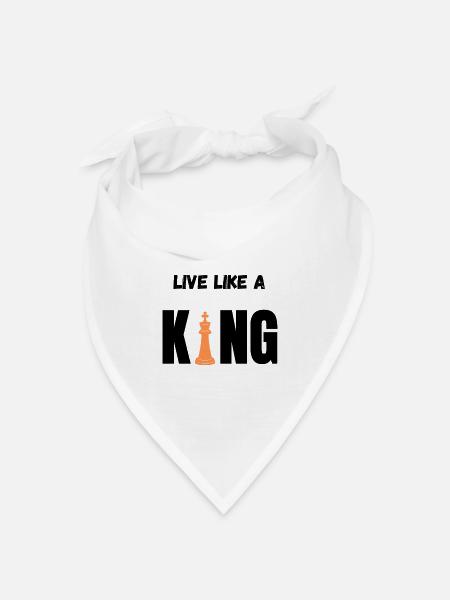 Orange King auf schwarzem Hintergrund - Bandana Dreieckstuch - Weiß