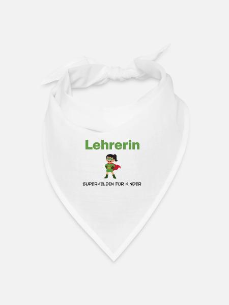 Lehrerin – Superheldin für Kinder - Bandana Dreieckstuch - Weiß