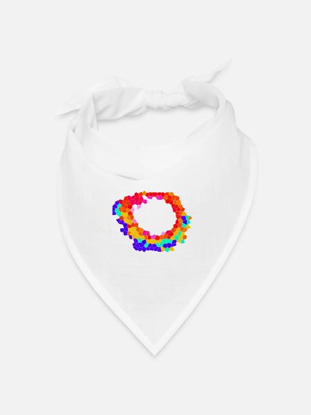 Voronoi Mosaic Orbit - Bandana Dreieckstuch - Weiß