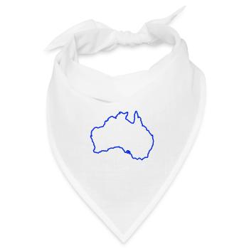 Australien Kontur Blau - Bandana Dreieckstuch - Weiß - Vorne