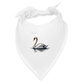 Schwan - Bandana Dreieckstuch - Weiß - Vorne