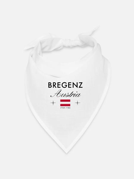 Bregenz Österreich Koordinaten Reise Souvenir - Bandana Dreieckstuch - Weiß